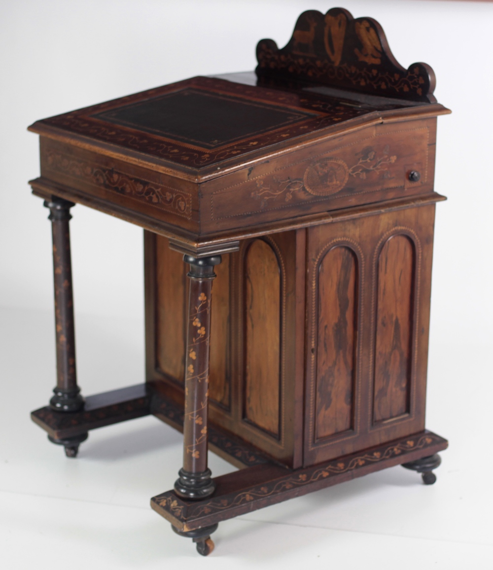 A very fine and important early 19th Century Killarney wood arbutus and marquetry Davenport Desk, - Image 2 of 14