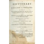 Johnson (Samuel)A.M. A Dictionary of the English Language, 2 vols., L. 1773, Fifth Edn., contemp.