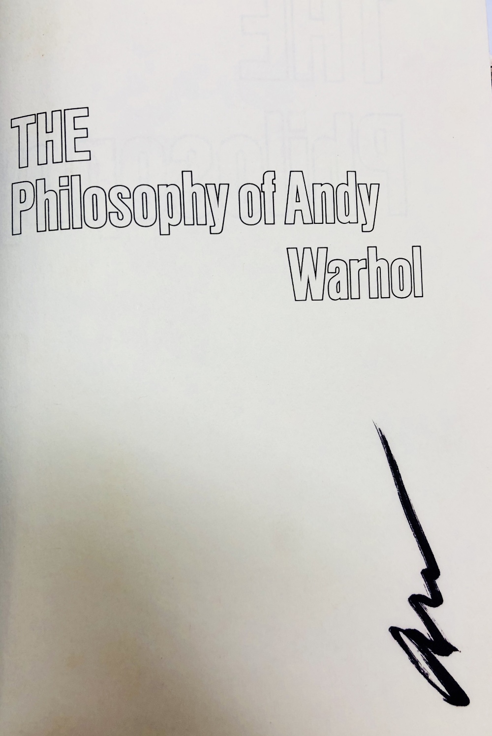 Signed by Andy Warhol Warhol (Andy) The Philosophy of Andy Warhol, - Image 2 of 2