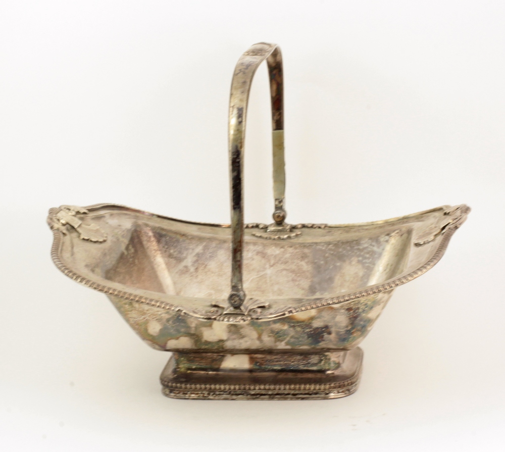 Wicklow Militia Mess Plate A heavy 19th Century silver plated swing handle Fruit Basket,