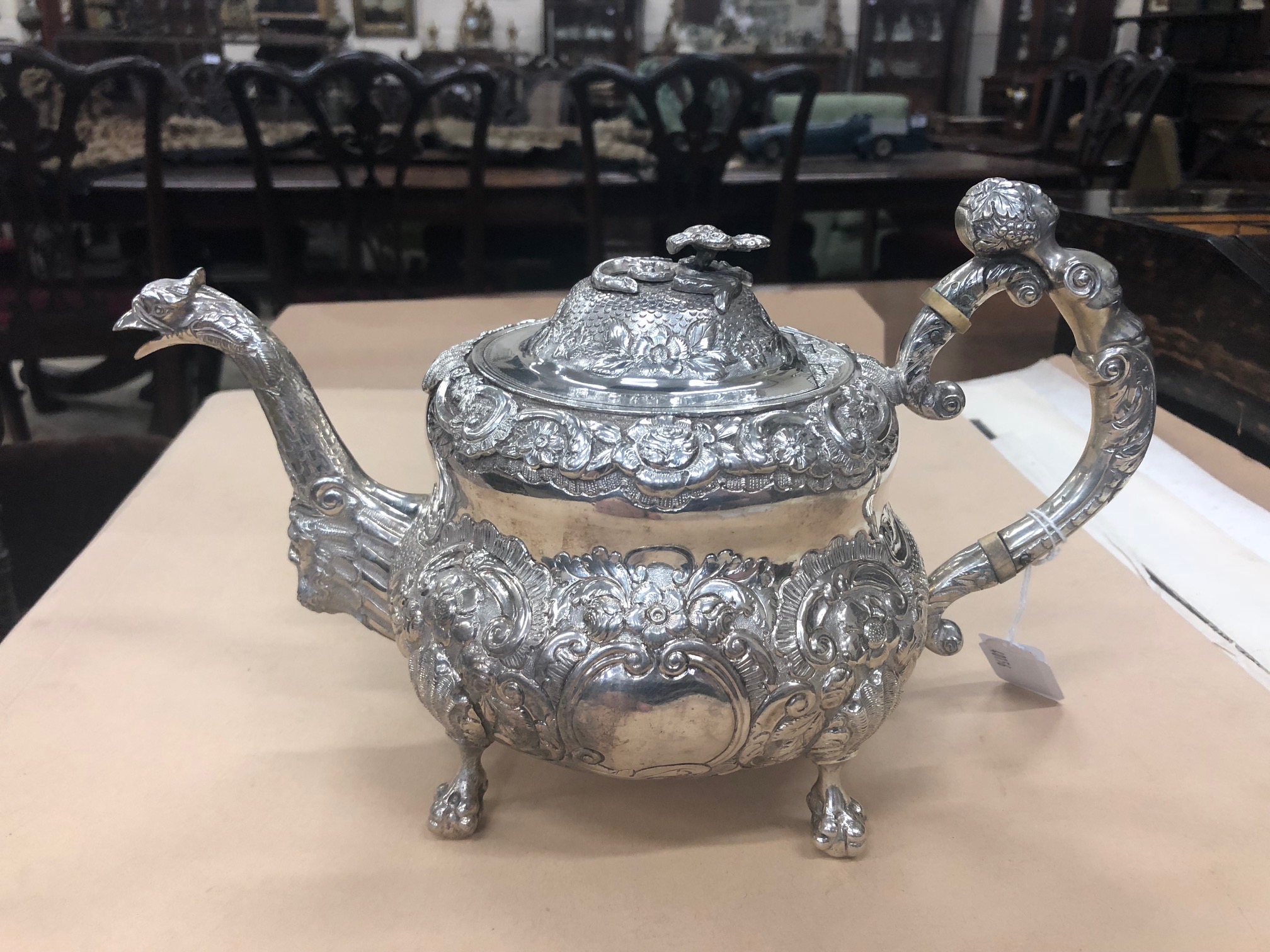 An important heavy late George III Irish silver Teapot, by James Le Bas, Dublin c. - Image 2 of 19