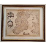 Irish Map: Blaeu (William) Hibernia Regnum Vulgo - Ireland, c.1660 ptd. on paper, contemporary hd.