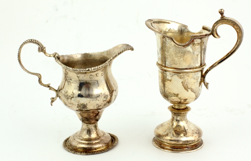 A small plain silver Cream Jug, with gadroon rim, handle and foot, London c. 1773, approx. 4 ozs.
