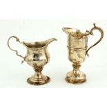 A small plain silver Cream Jug, with gadroon rim, handle and foot, London c. 1773, approx. 4 ozs.