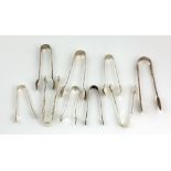 Dublin Silver: A unique collection of 28 Irish Georgian silver Sugar Tongs, numerous bright cut,