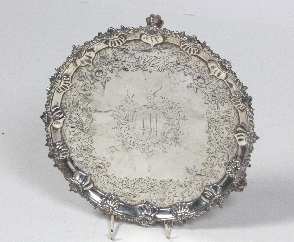 A fine early George III English silver Salver,