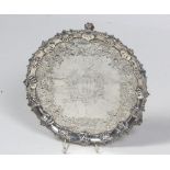 A fine early George III English silver Salver,