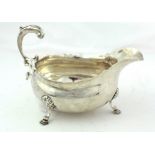 A rare plain George II English silver Sauceboat, London c.