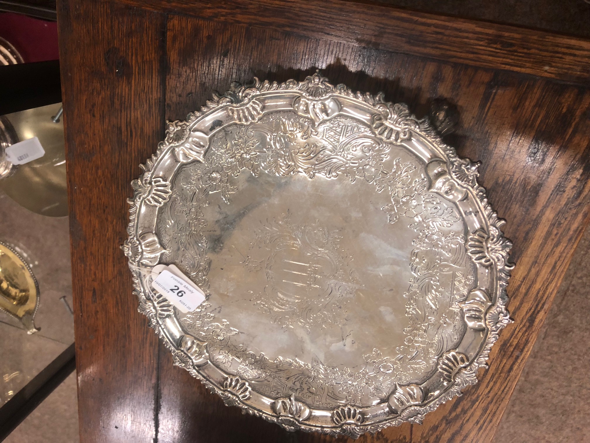 A fine early George III English silver Salver, - Image 2 of 4