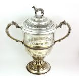 Greyhounds: "Shelbourne Park Greyhound Stadium - Easter Cup 1972," a large silver plated Trophy Cup,