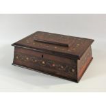 An attractive 19th Century Killarney work Ladies Sewing Box, of sarcophagus form,