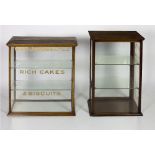 A large Edwardian glass cased mahogany counter Shop Display, inscribed by 'W. & R. Jacob & Co.