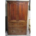A fine quality flamed mahogany Linen Press on Chest, by Miles & Edwards, 134 Oxford Street,