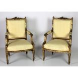 A pair of fine quality 19th Century French giltwood Fauteuils,