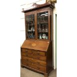 A fine quality Georgian period mahogany Bureau Bookcase,