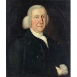 18th Century Irish School A half length "Portrait of Captain John Odell, with large wig,