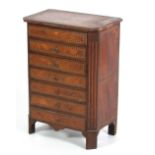 A very fine 19th Century Continental inlaid and crossbanded walnut Miniature Tallboy Chest,