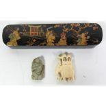 A 19th Century lacquered papier mache Chinese Pen Box,