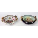 A pair of attractive Continental porcelain two handled Bowls, one Vienna,