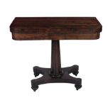 A 19th Century rosewood fold-over Card Table,