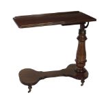 An Irish Victorian mahogany Bed Tray on stand, possibly Strahan,