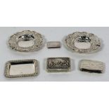 A small attractive heavy Continental silver (probably Spanish) Box, with gilded interior,