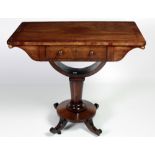 A small crossbanded mahogany rectangular topped 19th Century Sofa type Table,