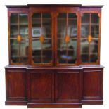 A good quality early 19th Century mahogany breakfront Library Bookcase,