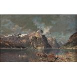 Adelsten Normann (1848 - 1918) "An extensive View of a Norwegian Fjord,