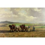 Georg Koch, (German 1819 - 1899) "The Ploughing Team,