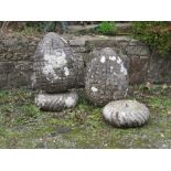 An important early pair of 17th Century granite Pier Caps,