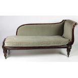 A very good Regency period brass mounted assimilated rosewood Chaise Longue, with reeded rim,