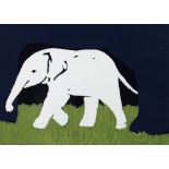 Bernadette Madden (b. 1948) "White Elephant," coloured screen print on paper, No. 10 of 19, approx.