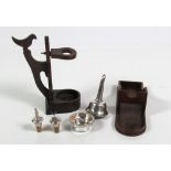 A collection of various Wine Paraphernalia, including a mahogany bottle rest,