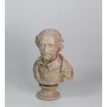 A chalk head and shoulder Bust of "William Shakespeare," approx.