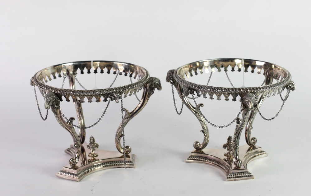A pair of very attractive 19th Century English silver plated circular Table Stands,