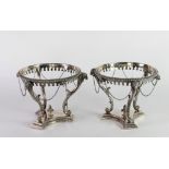 A pair of very attractive 19th Century English silver plated circular Table Stands,