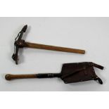 Two Swiss Army wooden handled Mountaineering Implements,
