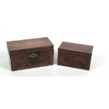 A Georgian period rectangular inlaid mahogany Box, with brass escutcheon,