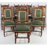 A set of 8 Irish carved oak Dining Chairs,