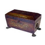 An important Regency brass inlaid rosewood Tea Caddy,