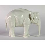 A fine quality large white porcelain Elephant, approx. 10" high.