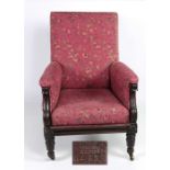 A good quality William IV mahogany framed Library Chair, by Williams & Gibton,