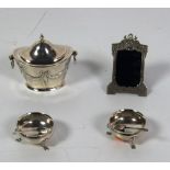 An attractive small English silver Tea Caddy, decorated in the Adams style two ring handles,