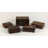 An attractive rosewood brass bound Box, together with a rosewood Box,