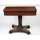 A William IV period mahogany fold-over Card Table,