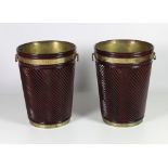 A pair of large Georgian style brass bound Buckets,