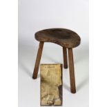 A 20th Century oak tripod Stool, by Robert Thompson, (the Mouseman),