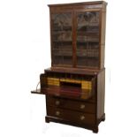 An attractive Georgian period mahogany Bureau Bookcase,