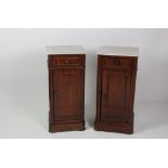A pair of attractive Georgian style mahogany marble top Bedside Lockers,